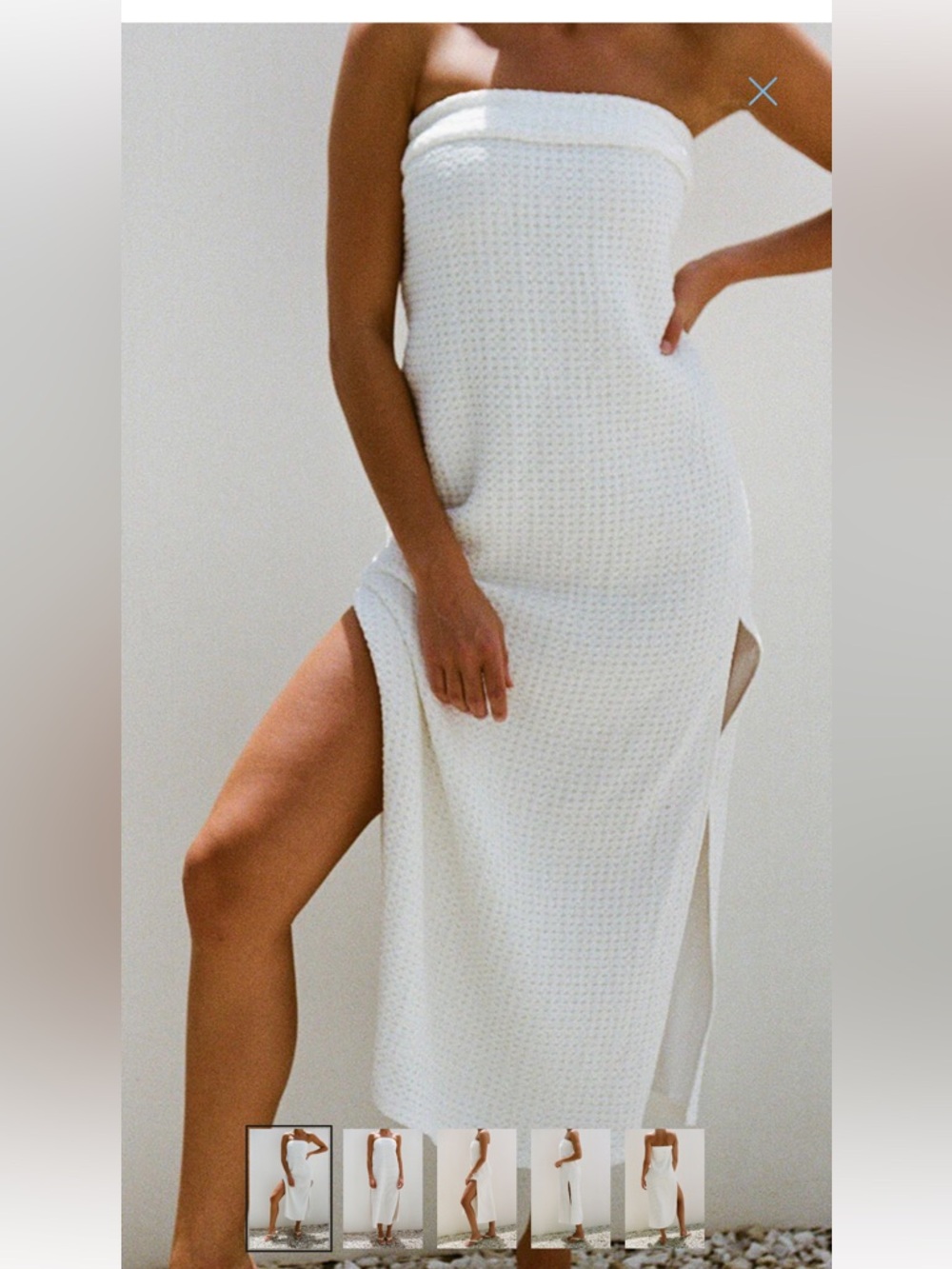 Sabo Skirt Cream Textured Midi Skirt